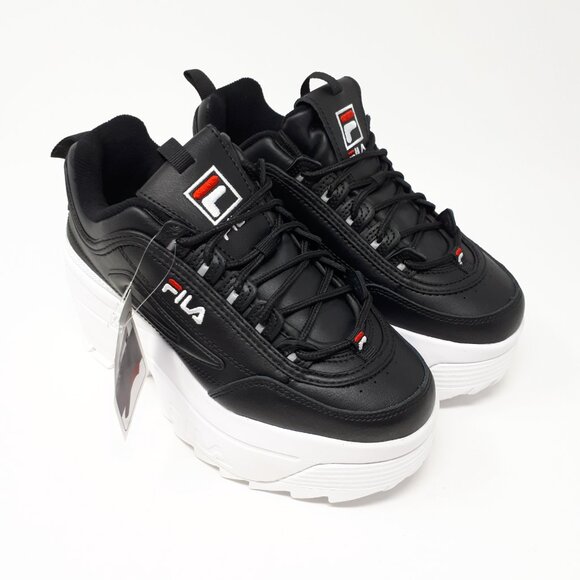 NEW Fila Disruptor 2 Wedge Platform Shoe Sneaker Chunky Retro Black Womens Sizes - Picture 4 of 13